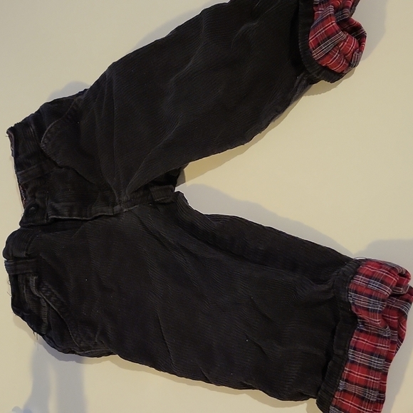 BABY Corduroy and Shirt Set 12 months Green and Brown - Picture 3 of 5